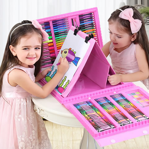 MEGA SET DE ARTE 208 PIEZAS PARA NIÑAS Y NIÑOS